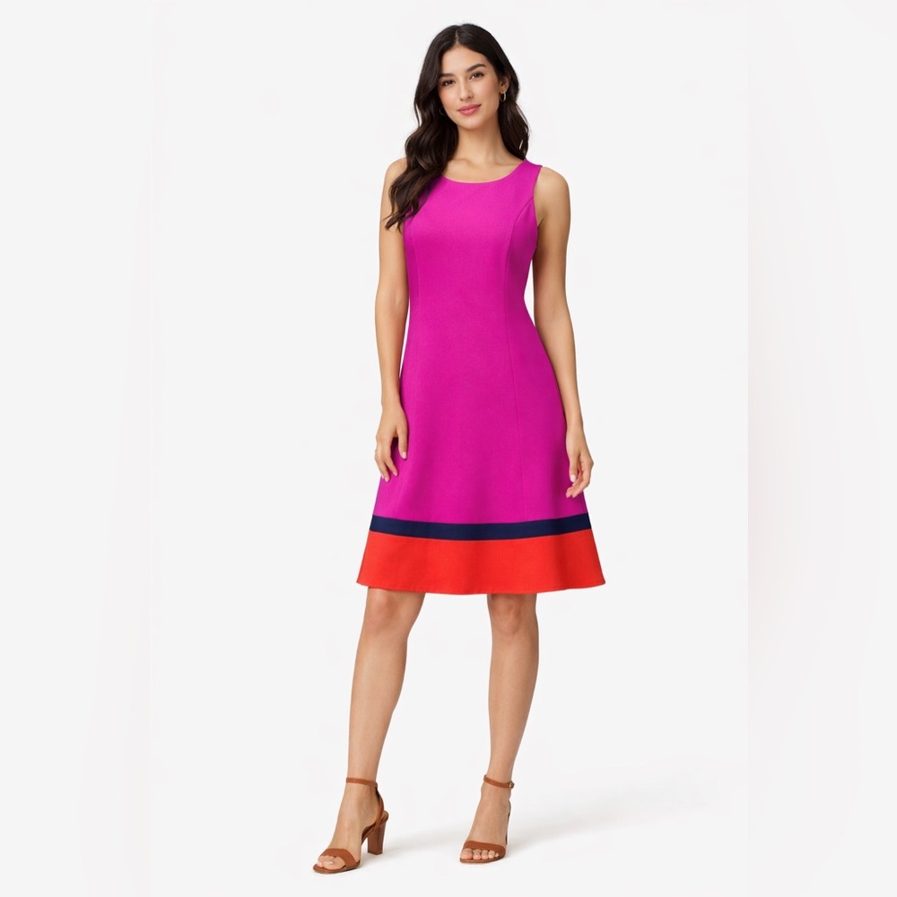 Badgley Mischka‎ Belle Colorblock Mini Cocktail Dress Size 6